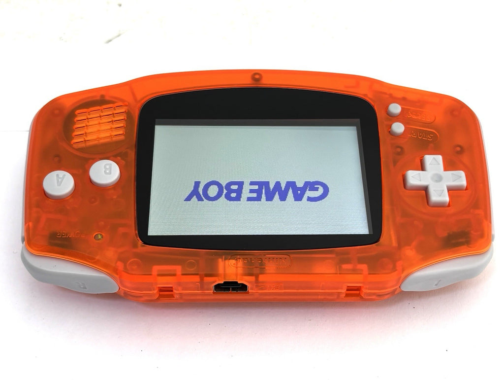 Nintendo Game Boy Advance GBA IPS Backlit Clear Fire Orange Excellent GBA IPS