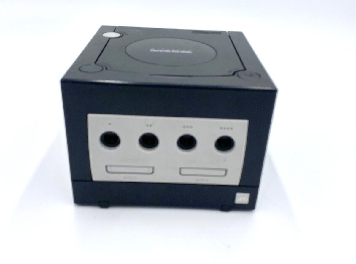 Nintendo Gamecube Console Black NGC Console + Controllers + Wires Bundle