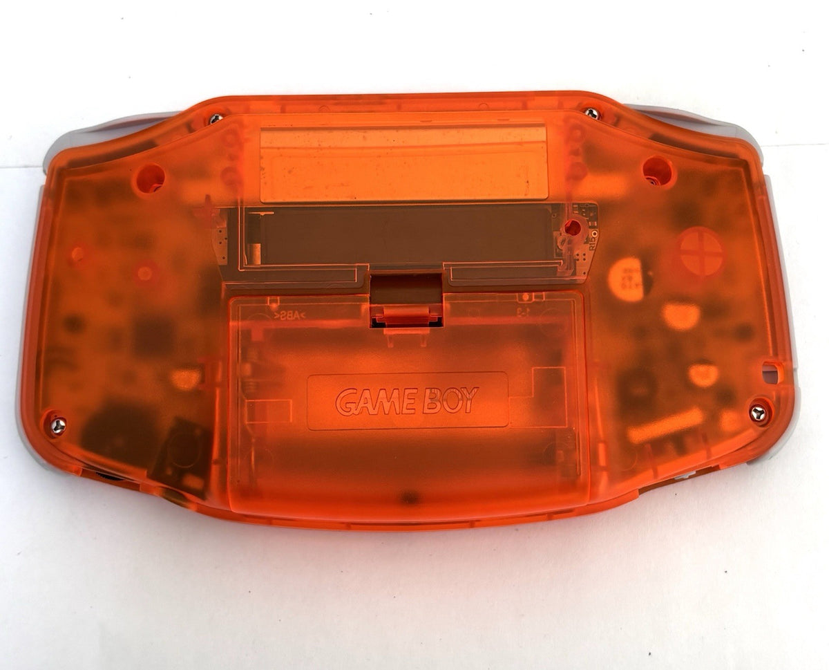 Nintendo Game Boy Advance GBA IPS Backlit Clear Fire Orange Excellent GBA IPS