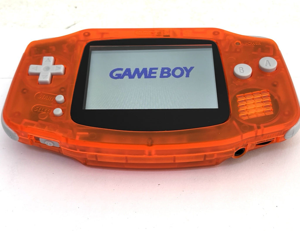 Nintendo Game Boy Advance GBA IPS Backlit Clear Fire Orange Excellent GBA IPS