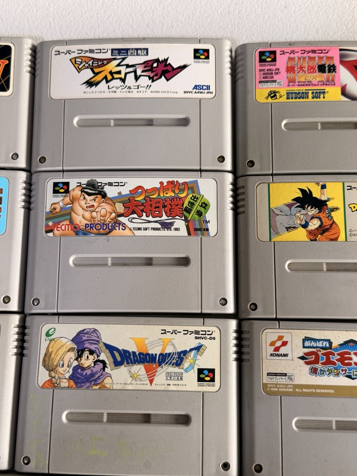 Super Famicom Game Lot 11 Japan SNES Chrono Trigger Dragon Quest V DBZ Goemon