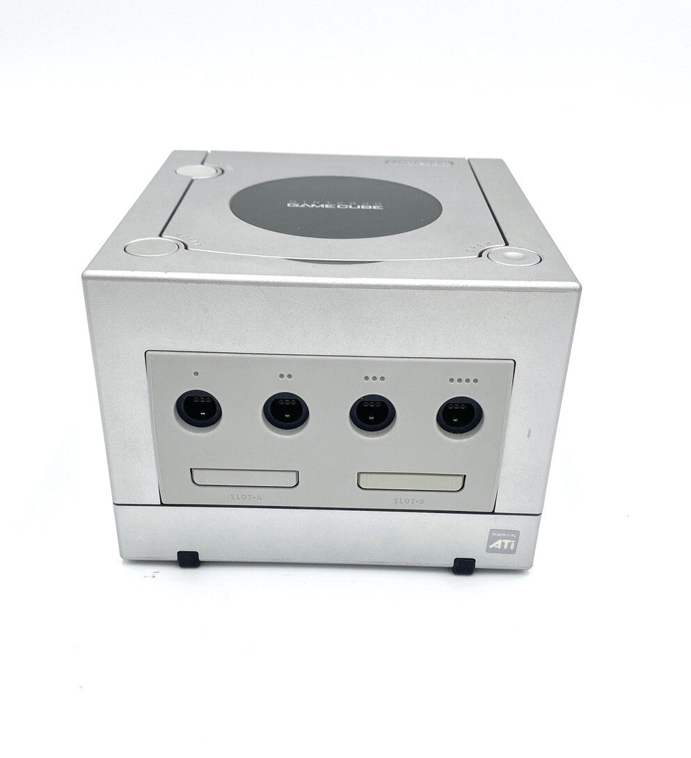 Nintendo GameCube Silver GC Console US Region+Controllers+Wires Bundle