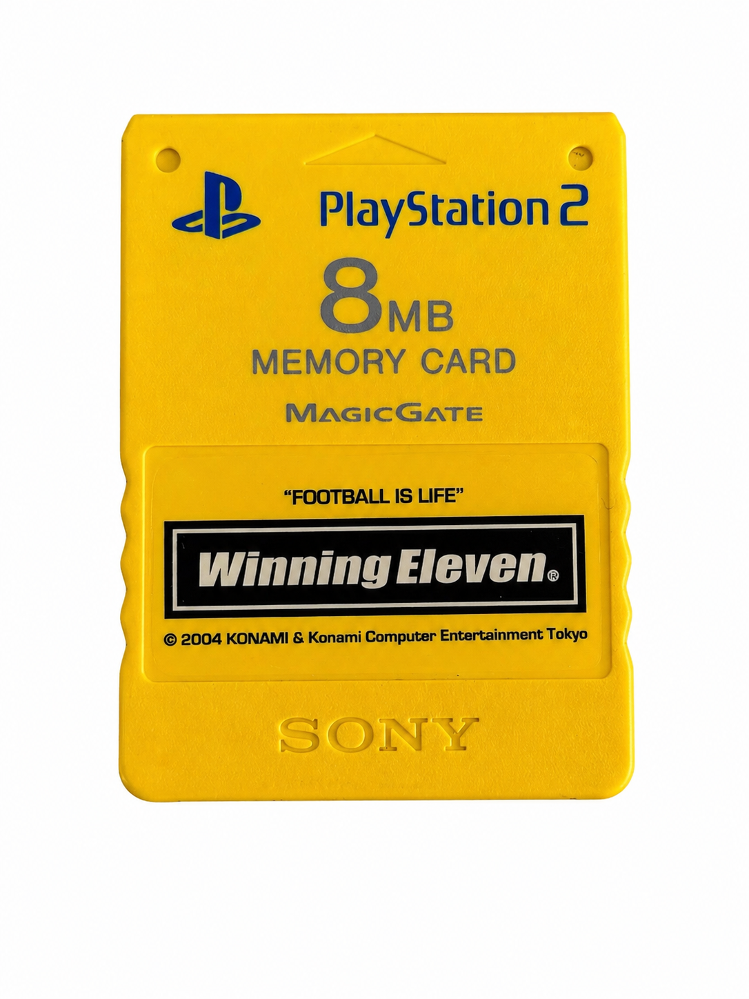 Official Sony PS2 Memory Card 8MB Yellow MagicGate Winning Eleven Playstation 2