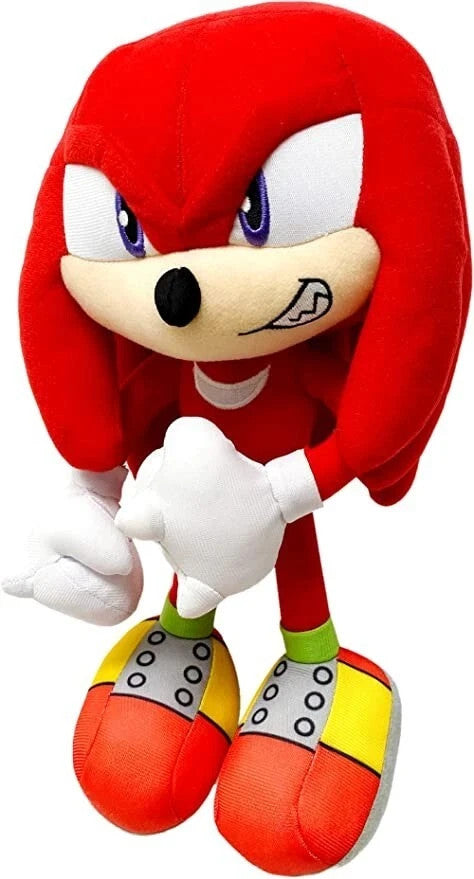 Authentic Sonic the Hedgehog KNUCKLES GRIN PLUSH Purple Eyes 10" Plush Toy