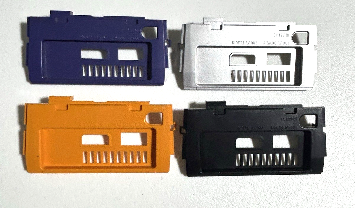 OEM Replacement Nintendo Gamecube Silver Orange Black Back Cover Plate Dual Port