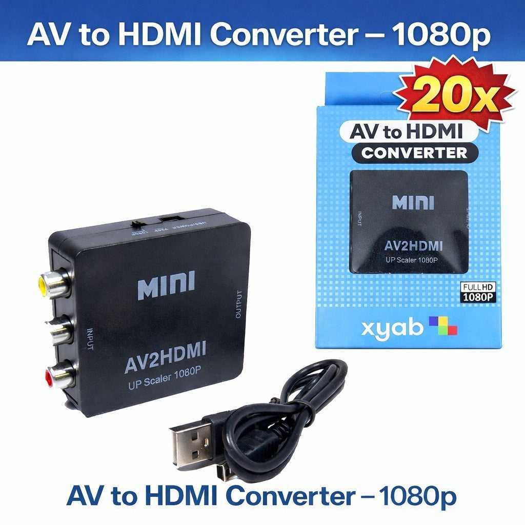 20X Pack RCA AV to HDMI HD Converter Composite CVBS Video Adapter Wii NES SNES