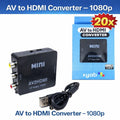 20X Pack RCA AV to HDMI HD Converter Composite CVBS Video Adapter Wii NES SNES