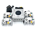 Nintendo GameCube Silver GC Console US Region+Controllers+Wires Bundle