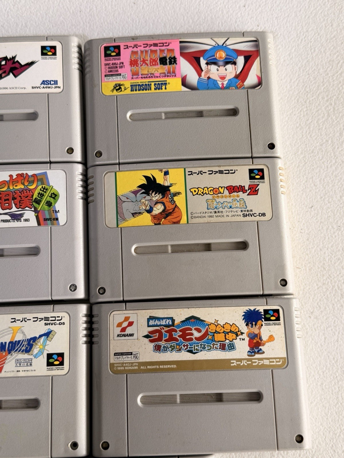 Super Famicom Game Lot 11 Japan SNES Chrono Trigger Dragon Quest V DBZ Goemon