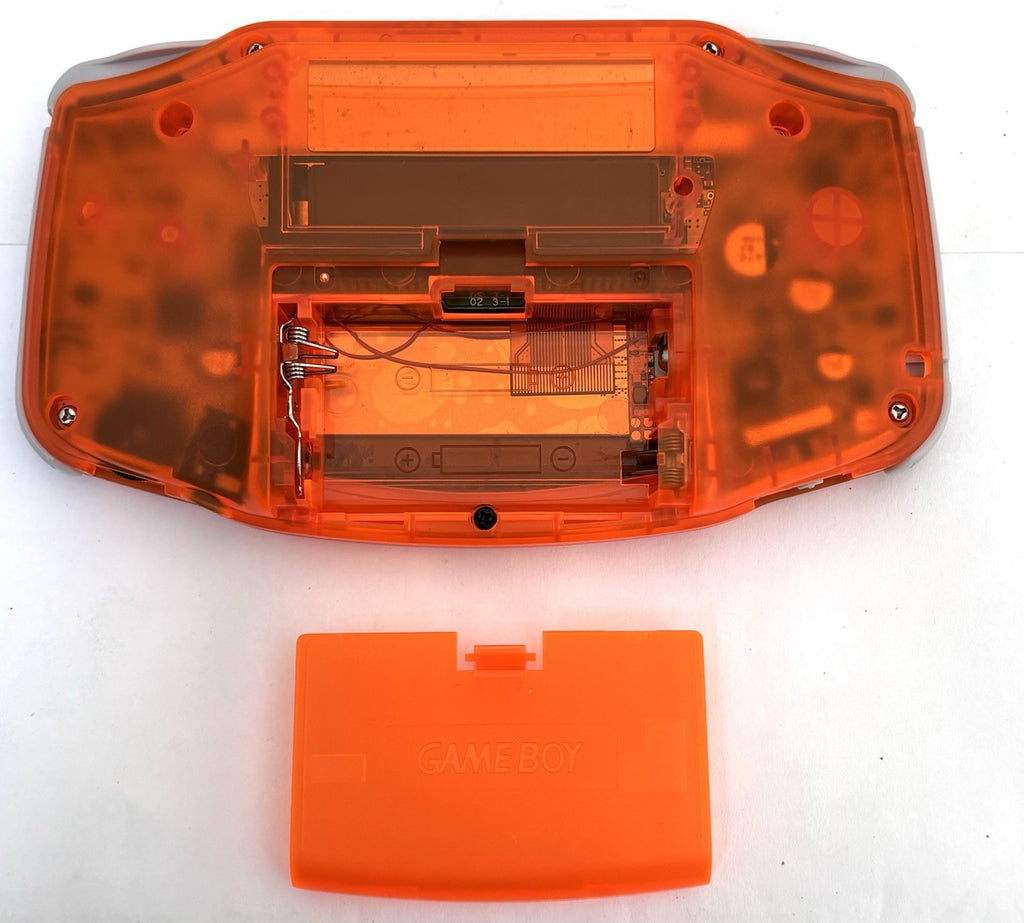 Nintendo Game Boy Advance GBA IPS Backlit Clear Fire Orange Excellent GBA IPS