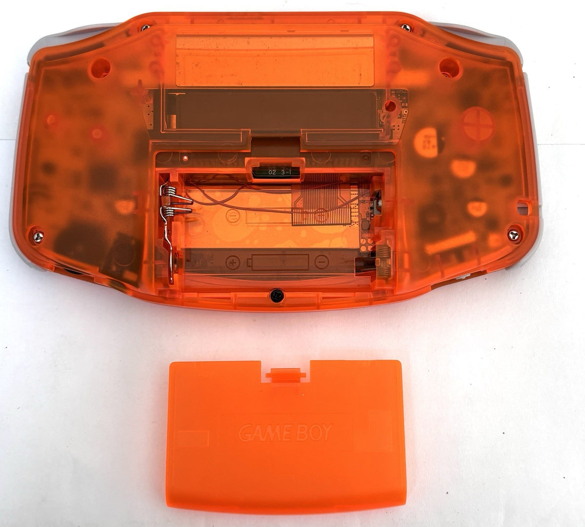 Nintendo Game Boy Advance GBA IPS Backlit Clear Fire Orange Excellent GBA IPS