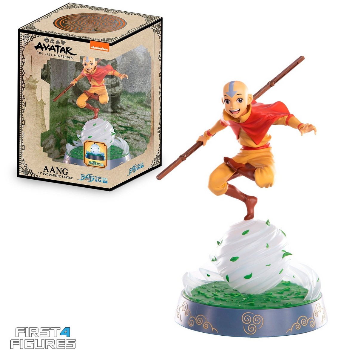 Official First 4 Figures Aang 11" Statue Collectors Edition NEW Airbender Statue