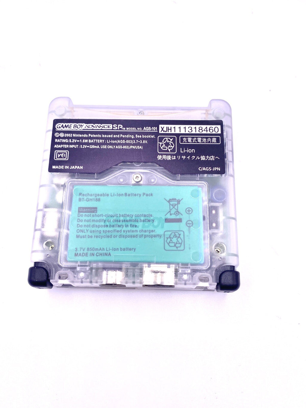 Gameboy Advance SP  Gba Sp IPS V2   in transparent shell with charger bundle