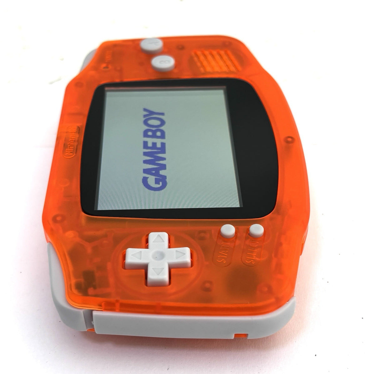 Nintendo Game Boy Advance GBA IPS Backlit Clear Fire Orange Excellent GBA IPS