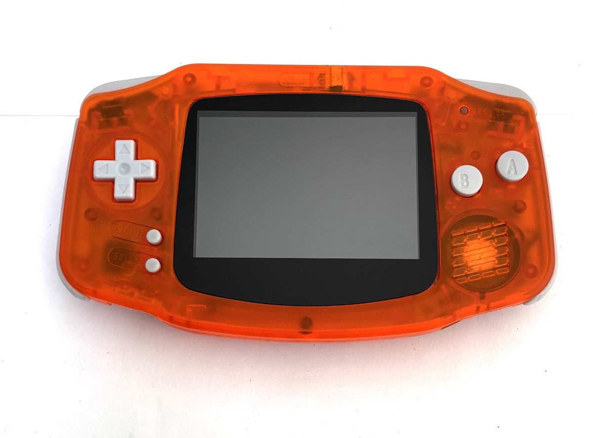 Nintendo Game Boy Advance GBA IPS Backlit Clear Fire Orange Excellent GBA IPS