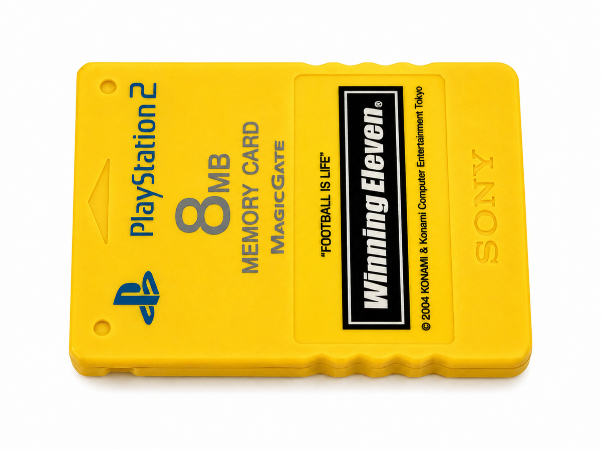 Official Sony PS2 Memory Card 8MB Yellow MagicGate Winning Eleven Playstation 2